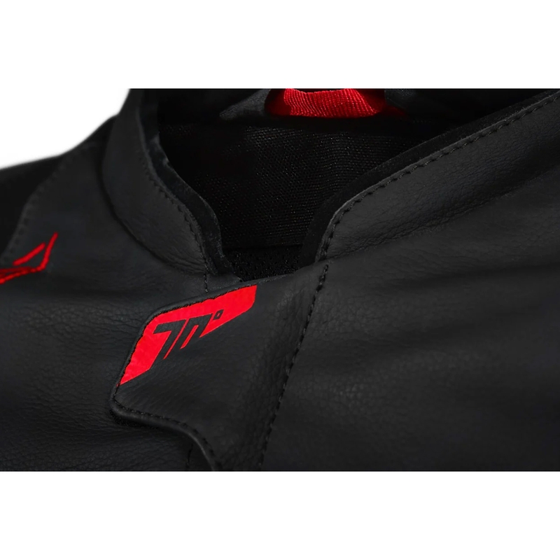 Kožená bunda na motorku Seventy Degrees SD-JL24 Spoiler čierno-červená