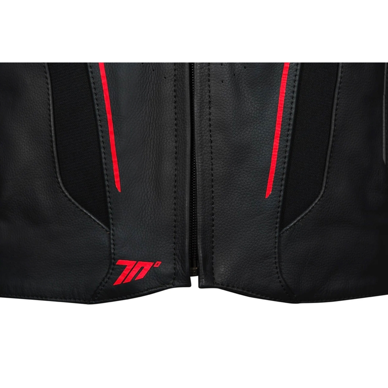 Kožená bunda na motorku Seventy Degrees SD-JL24 Spoiler čierno-červená
