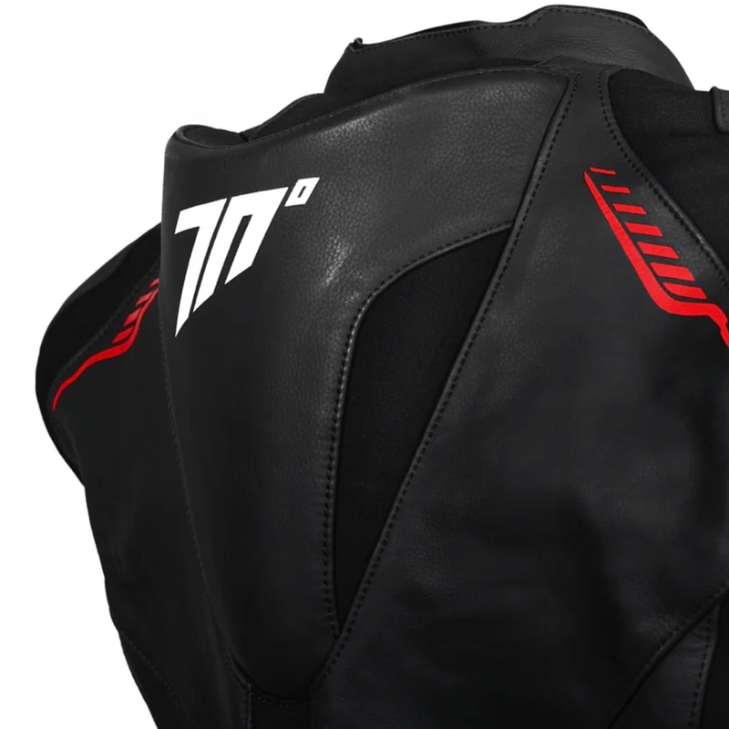 Kožená bunda na motorku Seventy Degrees SD-JL24 Spoiler čierno-červená