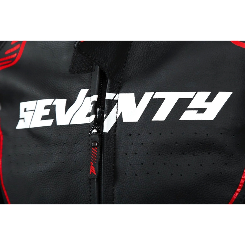Kožená bunda na motorku Seventy Degrees SD-JL24 Spoiler čierno-červená