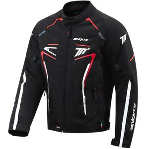 Bunda na motorku Seventy Degrees SD-JR65 Piston čierno-červeno-biela