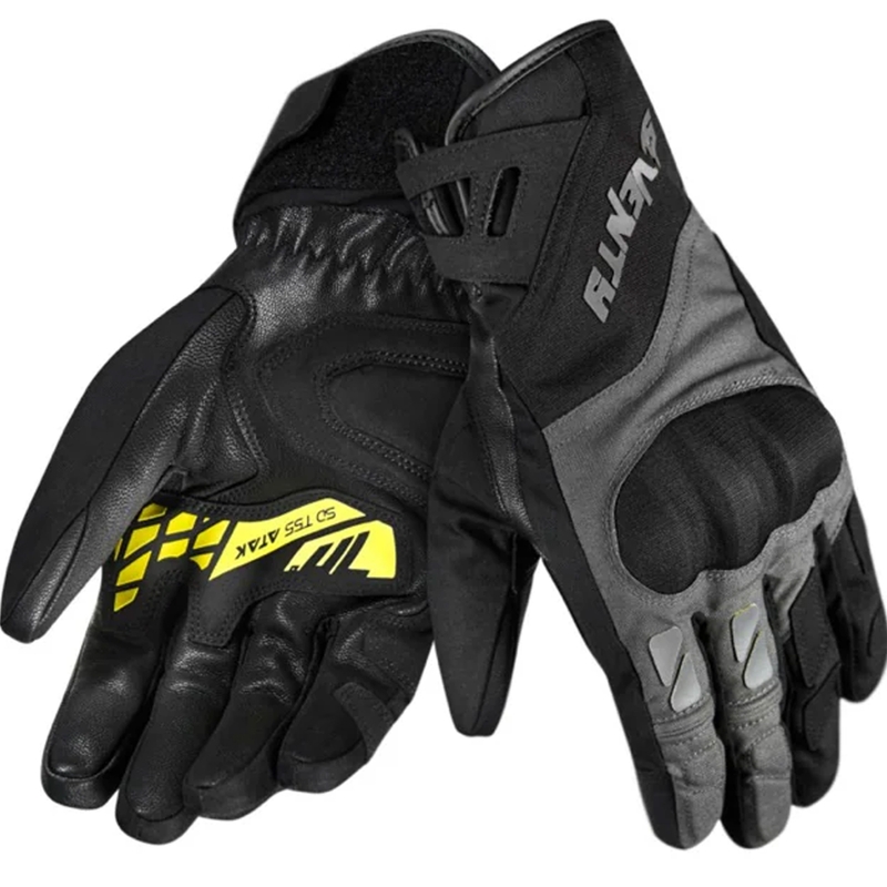 Rukavice na motorku Seventy Degrees SD-T55 Atak čierno-fluo žlté