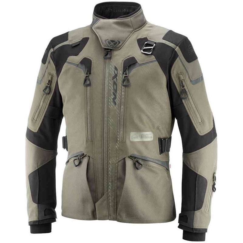 Bunda na motorku IXON Odin khaki-čierna