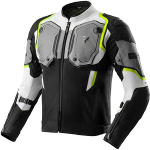 Bunda na motorku Rebelhorn Borg II čierno-šedo-fluo žltá