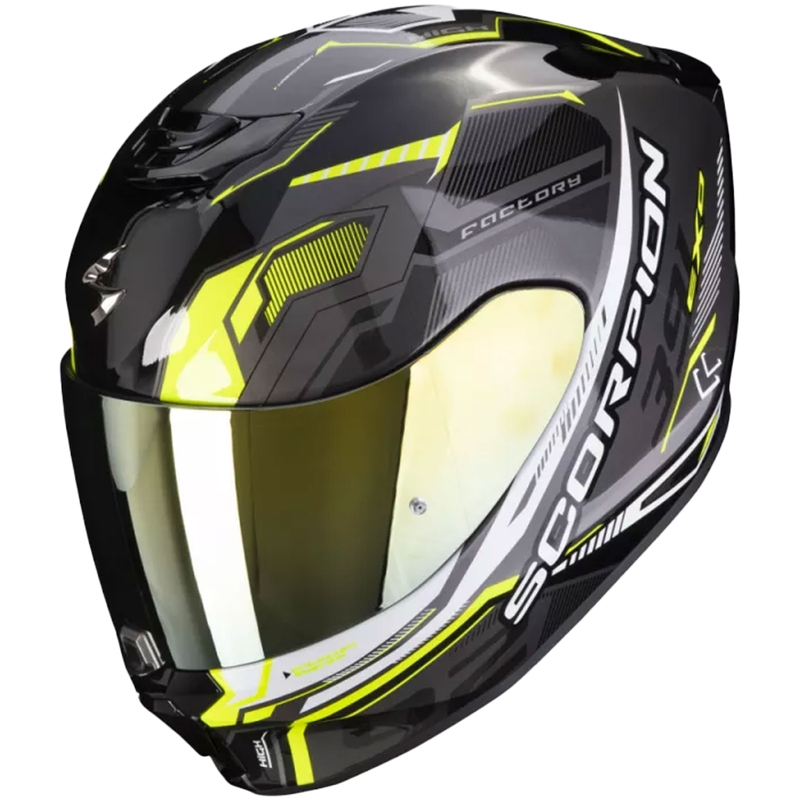 Integrálna prilba na motocykel Scorpion EXO-391Haut čierno-strieborno-neónovo žltá výpredaj
