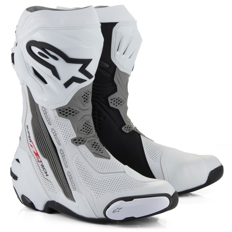 Topánky na motorku Alpinestars Supertech R Vented bielo-svetlo šedo-čierne