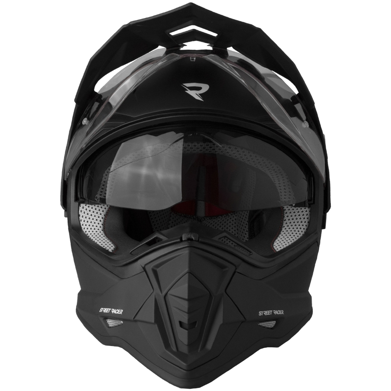 Enduro helma na motorku Street Racer Ignite matná čierna - II. akosť