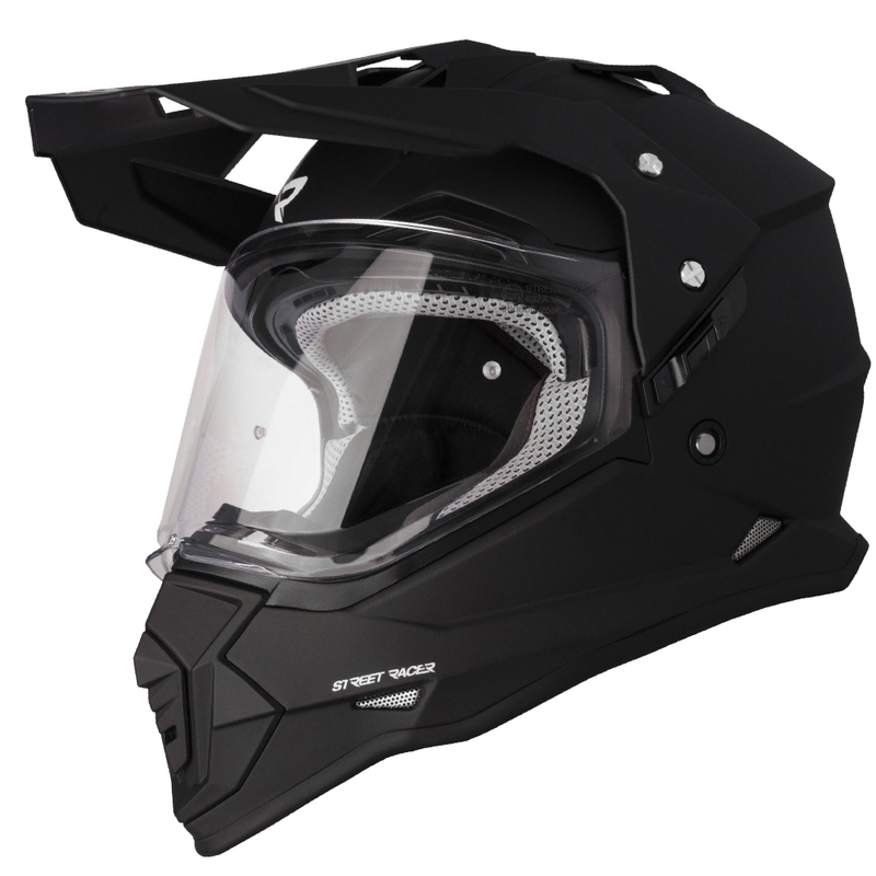 Enduro helma na motorku Street Racer Ignite matná čierna - II. akosť