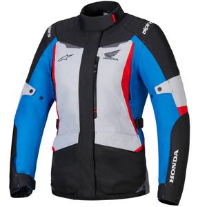 Dámska bunda na motorku Alpinestars Stella ST-1 Waterproof kolekcia Honda šedo-modro-čierno-červená