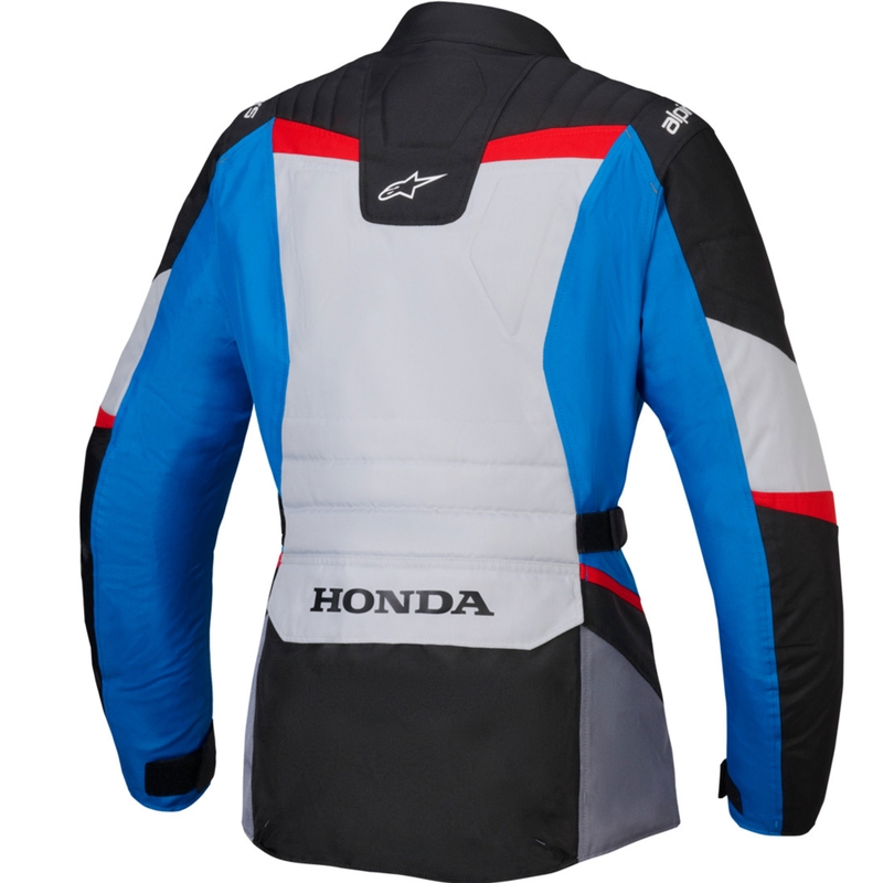 Dámska bunda na motorku Alpinestars Stella ST-1 Waterproof kolekcia Honda šedo-modro-čierno-červená