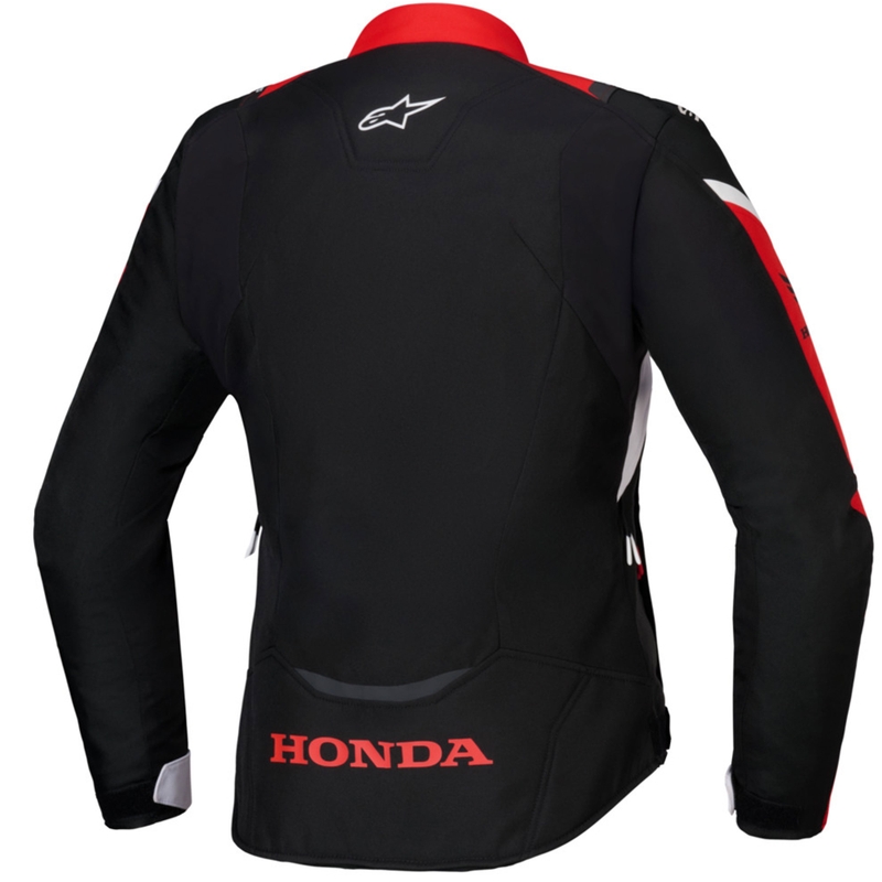Dámska bunda na motorku Alpinestars Stella T-Jaws V4 Waterproof kolekcia Honda čierno-červeno-biela