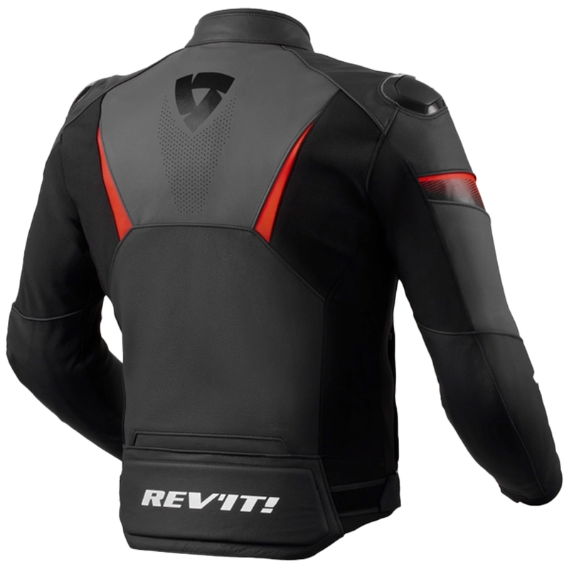 Kožená bunda na motocykel Revit Argon 2 čierno-fluorescenčno červená