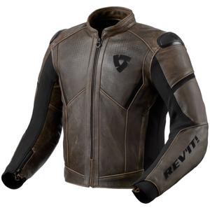 Kožená bunda na motocykel Revit Parallax hnedá
