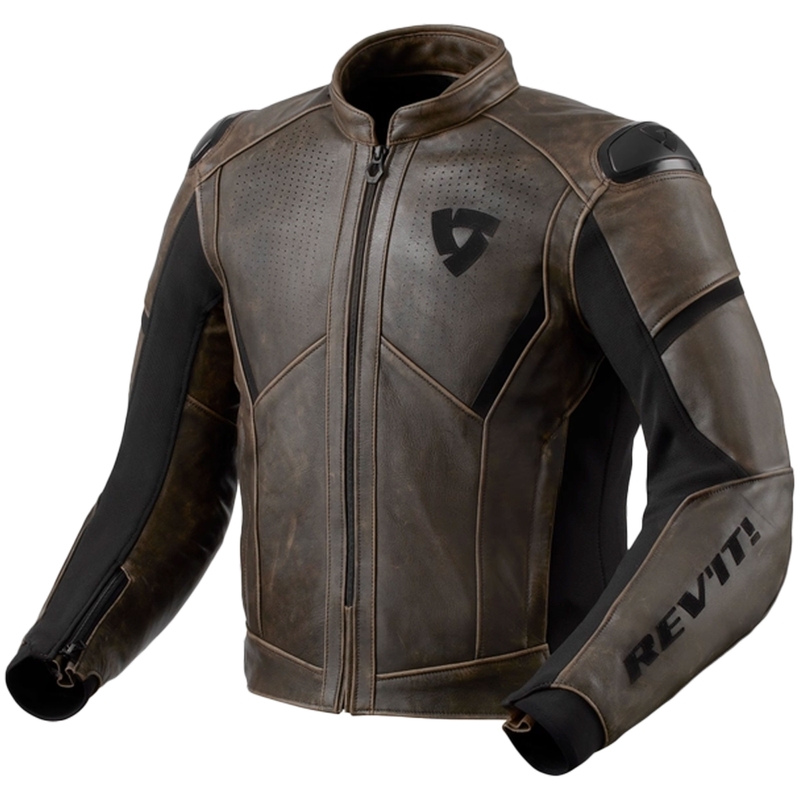 Kožená bunda na motocykel Revit Parallax hnedá