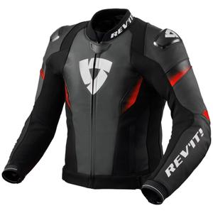 Kožená bunda na motocykel Revit Control čierno-fluorescenčno červená