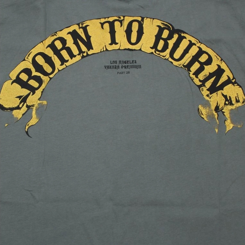Tričko Yakuza Premium Born To Burn Flying Riots Los Angeles olivovo zelené