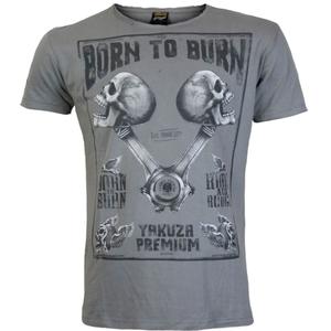 Tričko Yakuza Premium Rude a Rough Born to Burn - Los Angeles šedé
