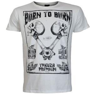 Tričko Yakuza Premium Rude a Rough Born to Burn - Los Angeles biele