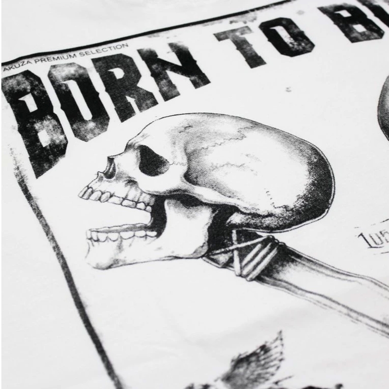 Tričko Yakuza Premium Rude a Rough Born to Burn - Los Angeles biele