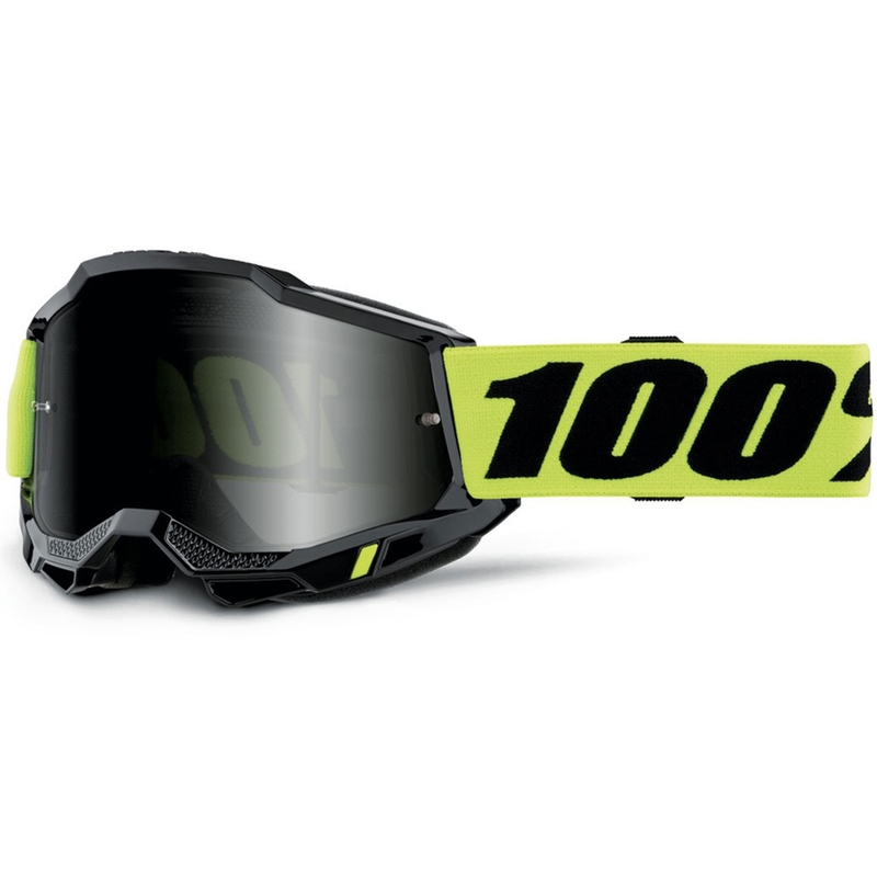 Motokrosové okuliare 100% Accuri 2 Sand fluo žlté s dymovým plexi