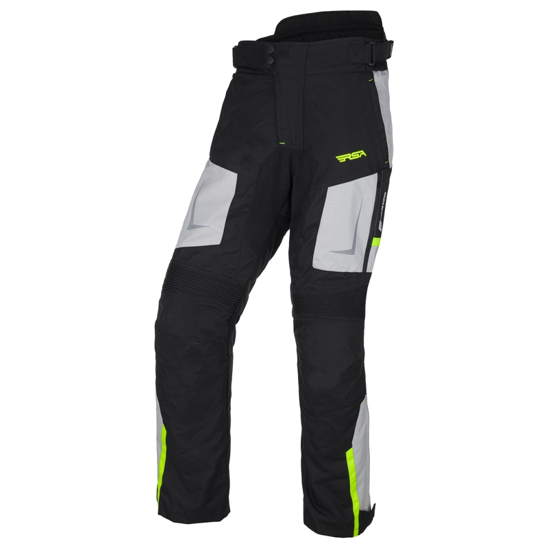 Skrátené nohavice na motorku RSA EXO 2 čierno-šedo-fluo žlté
