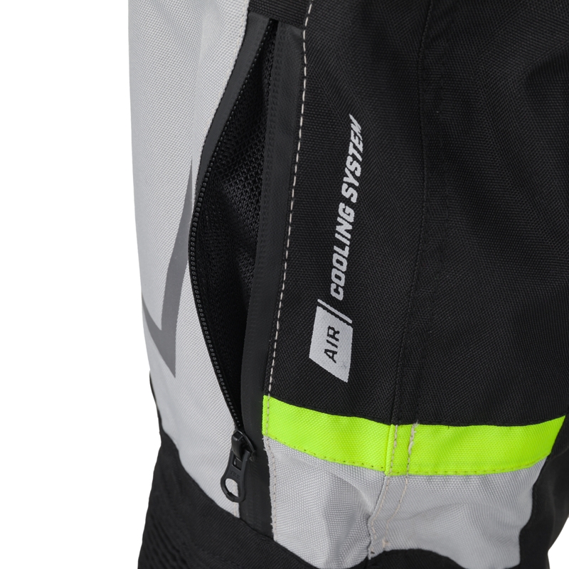 Skrátené nohavice na motorku RSA EXO 2 čierno-šedo-fluo žlté