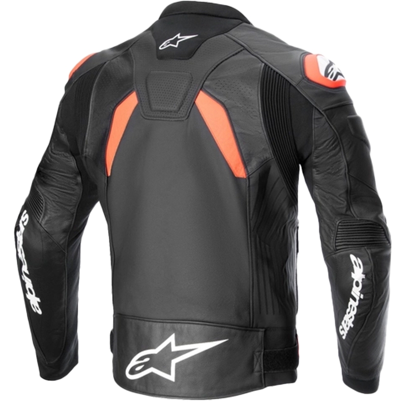 Kožená bunda na motorku Alpinestars GP plus R 4 Airflow čierno-fluo červeno-biela