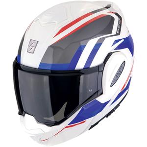 Preklápacia helma na motorku Scorpion EXO-TECH EVO FURIO bielo-červeno-modrá