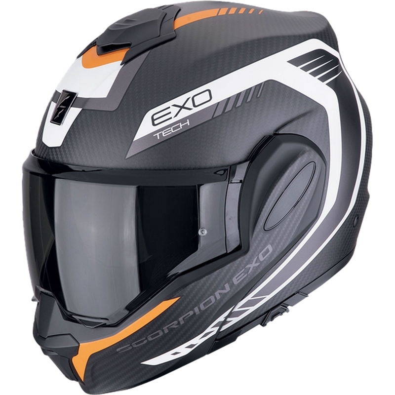 Preklápacia helma na motorku Scorpion EXO-TECH EVO CARBON COSY matná čierno-oranžová