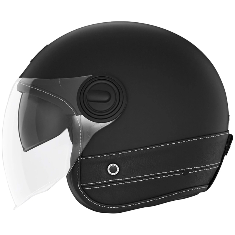 Otvorená helma na motorku NOX PREMIUM Heritage čierna koža