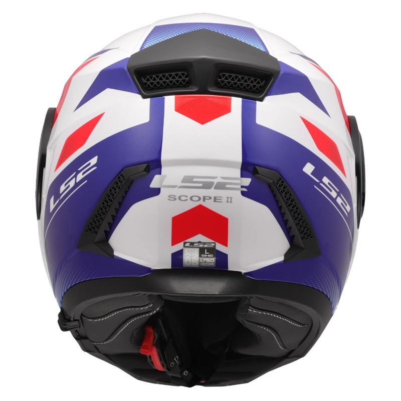 Výklopná prilba na motorku LS2 FF902 Scope II Duria bielo-modro-červená