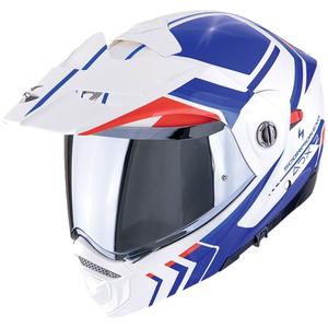 Výklopná helma na motorku Scorpion ADX-2 LEWIS bielo-modro-červená