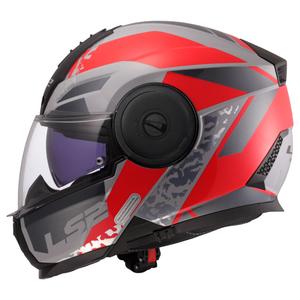 Výklopná prilba na motorku LS2 FF902 Scope II Oxyd šedo-červená