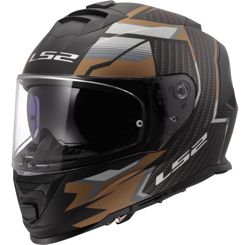 Integrálna helma na motorku LS2 FF800 Storm II Tracker čierno-zlatá