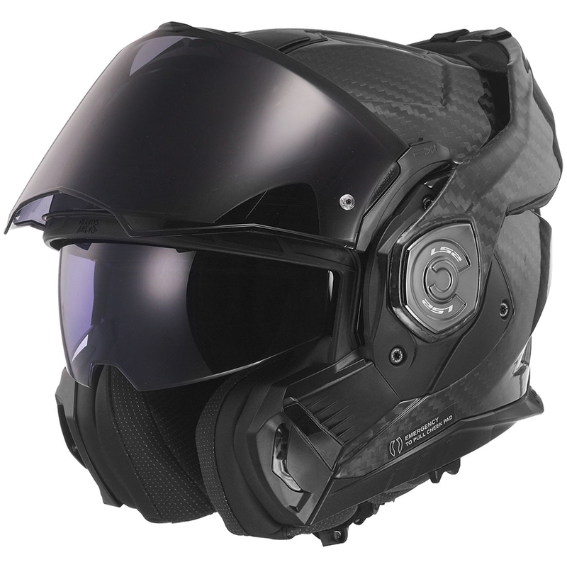 Preklápacia prilba na motorku LS2 FF901 Advant X Solid Carbon čierna