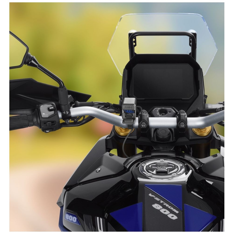 Nabíjačka Interphone USB-C, USB-A s nabíjaním batérie motocykla čierna