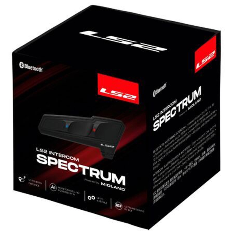 Bluetooth interkom na motorku LS2 Spectrum čierny
