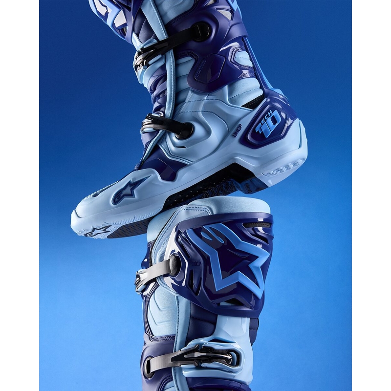 Topánky na motorku Alpinestars Tech 10 limitovaná edícia Steelers modro-svetlo modrá