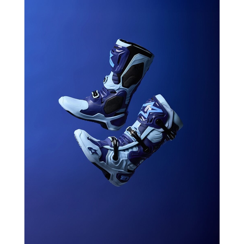 Topánky na motorku Alpinestars Tech 10 limitovaná edícia Steelers modro-svetlo modrá