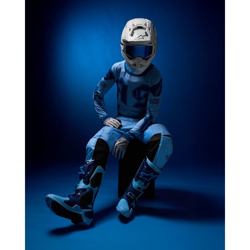 Topánky na motorku Alpinestars Tech 10 limitovaná edícia Steelers modro-svetlo modrá