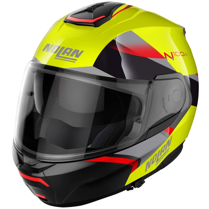 Výklopná prilba na motorku Nolan N100-6 Paloma N-COM 27 fluo žltá