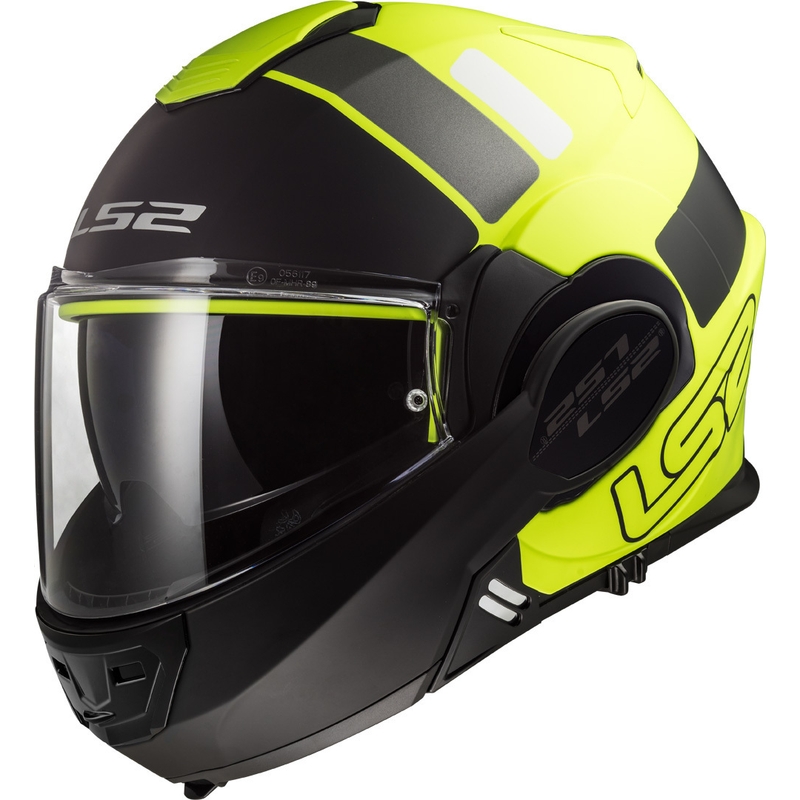 Preklápacia prilba na motocykel LS2 FF399 Valiant Prox čierno-fluorescenčno žltá