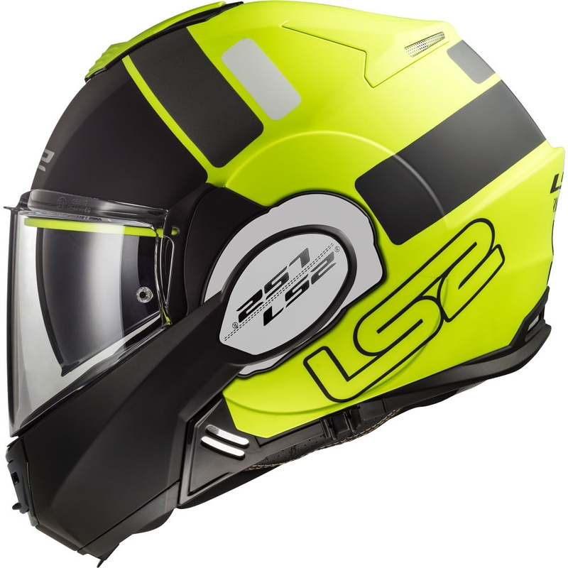 Preklápacia prilba na motocykel LS2 FF399 Valiant Prox čierno-fluorescenčno žltá
