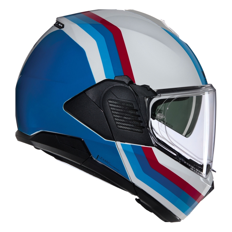 Preklápacia helma na motorku Nolan N120-1 Lineo N-COM 347 bielo-modro-červená