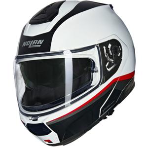 Preklápacia helma na motorku Nolan N100-6 Incognito N-COM 344 bielo-čierno-červená