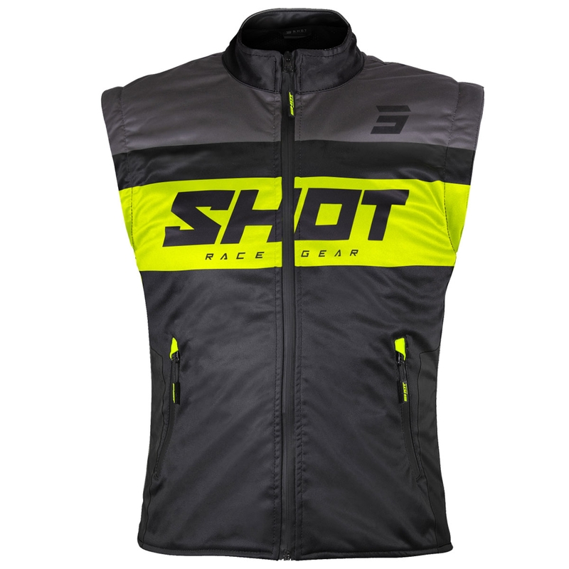 Vesta na motorku Shot Bodywarmer Lite čierno-fluo žltá