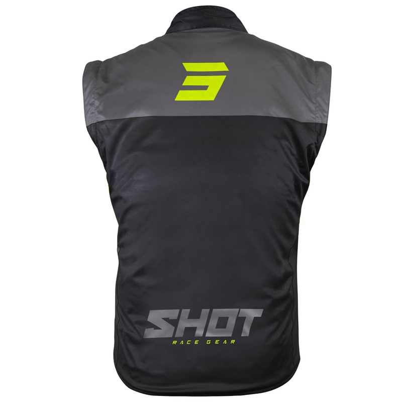 Vesta na motorku Shot Bodywarmer Lite čierno-fluo žltá