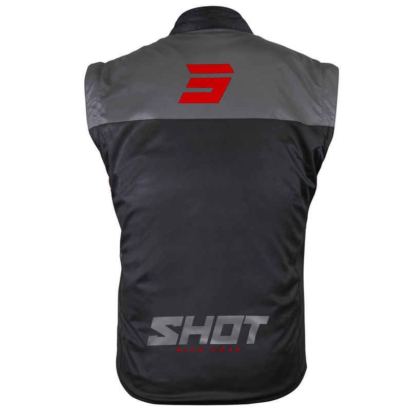 Vesta na motorku Shot Bodywarmer Lite čierno-červená