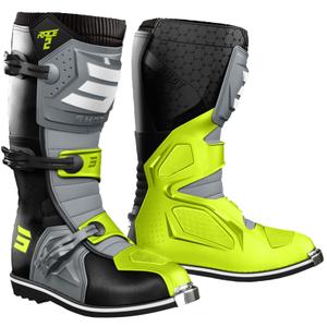 Topánky na motorku Shot Race 2 čierno-šedo-fluo žlté