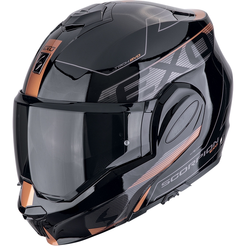Preklápacia helma na motorku Scorpion EXO-TECH EVO TRAVELLER čierno-medená
